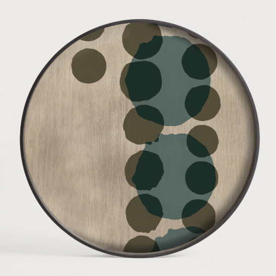 Layered Dots Glass Tray