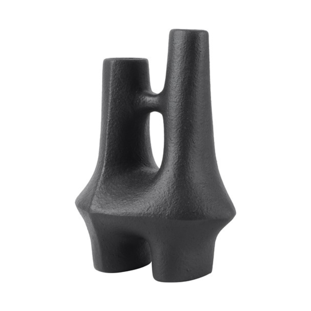 VERSMISSEN Linked 2 Vase Textured Black