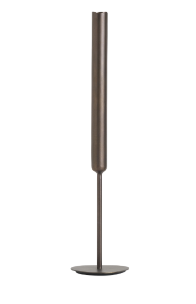 WAVE Vase/Candleholder brass, Dark Brown patina