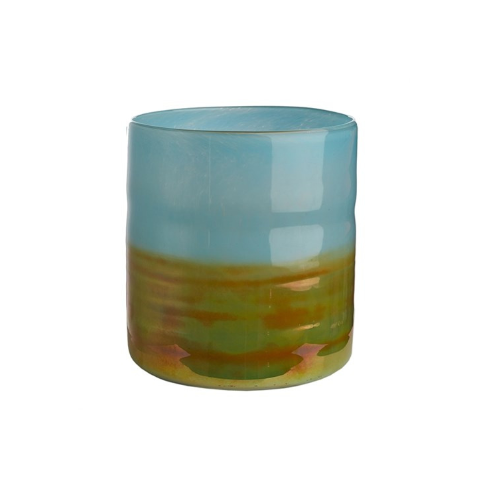 POLS POTTEN Horizon Vase Aqua Gold Low