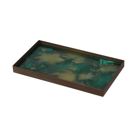 NOTRE MONDE Malachite Glass Valet Tray