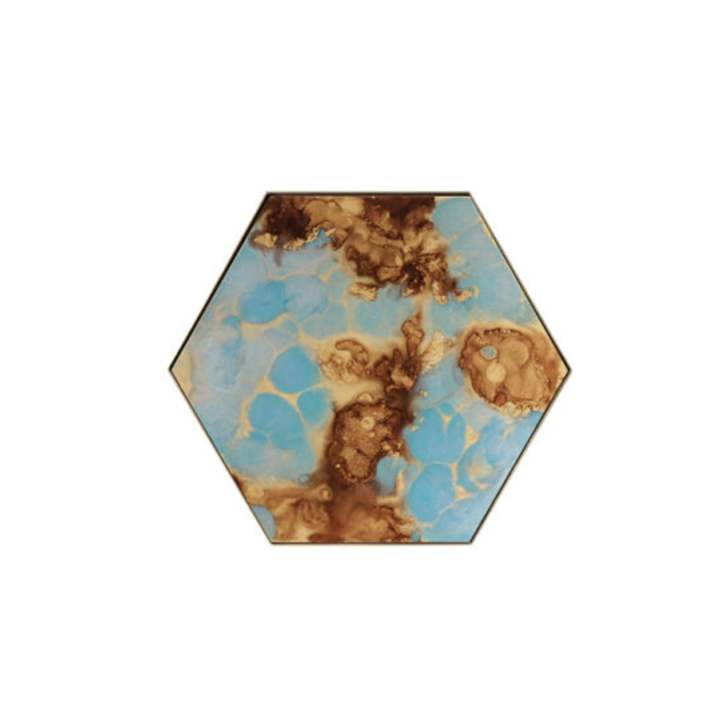 NOTRE MONDE Organic Teal Valet Tray Hexagon