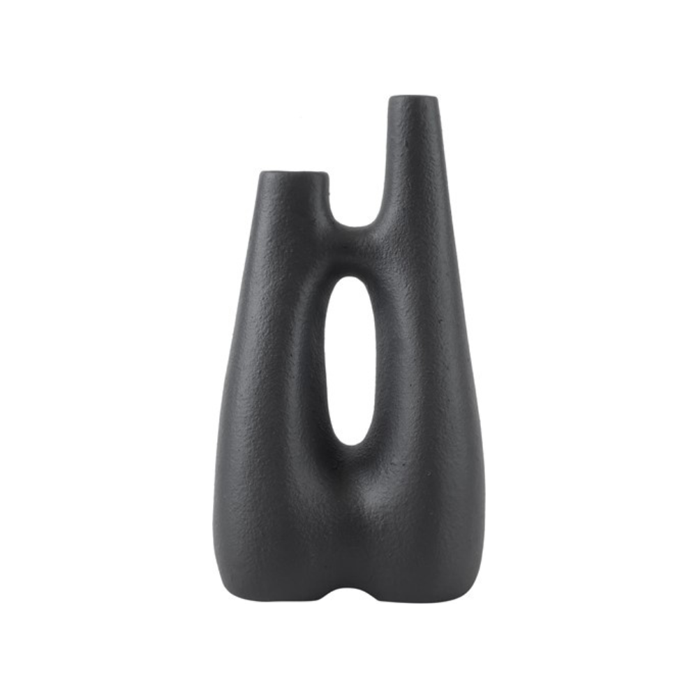 VERSMISSEN Linked 4 Vase Textured Black