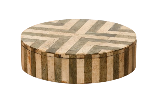 ANTIQUE & GREY BONE ROUND BOX