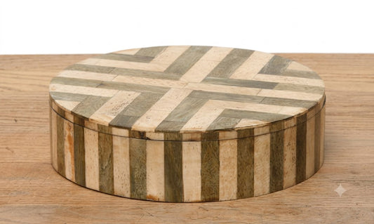ANTIQUE & GREY BONE ROUND BOX