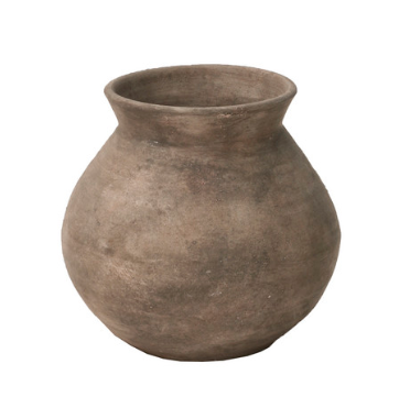 SMALL BROWN CERAMIC FLOWER POT