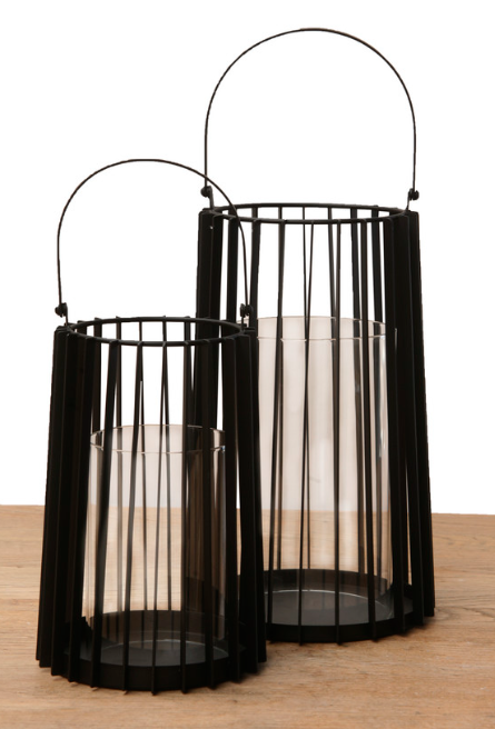 BLACK IRON HURRICANE CANDLE HOLDER