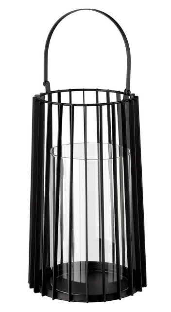 BLACK IRON HURRICANE CANDLE HOLDER