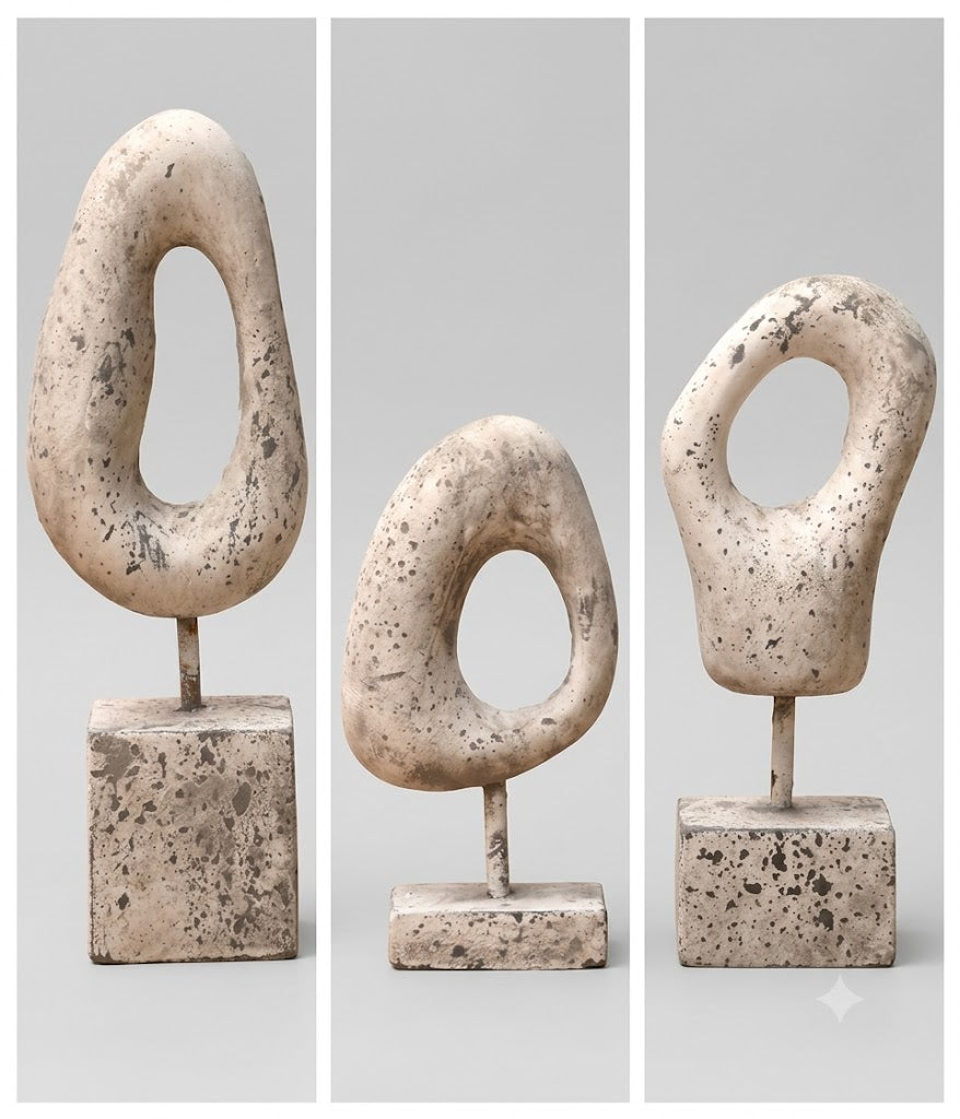 ANTIQUE WHITE CERAMIC ABSTRACT FIGURE