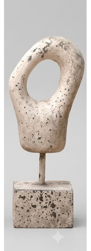 ANTIQUE WHITE CERAMIC ABSTRACT FIGURE