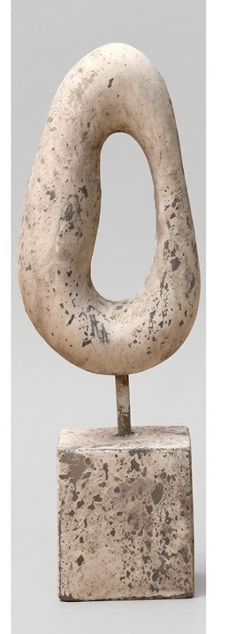 ANTIQUE WHITE CERAMIC ABSTRACT FIGURE