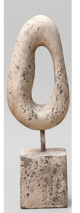ANTIQUE WHITE CERAMIC ABSTRACT FIGURE