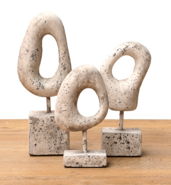 ANTIQUE WHITE CERAMIC ABSTRACT FIGURE
