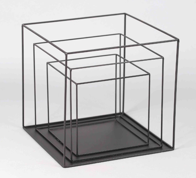 Black Metal Deco Cube