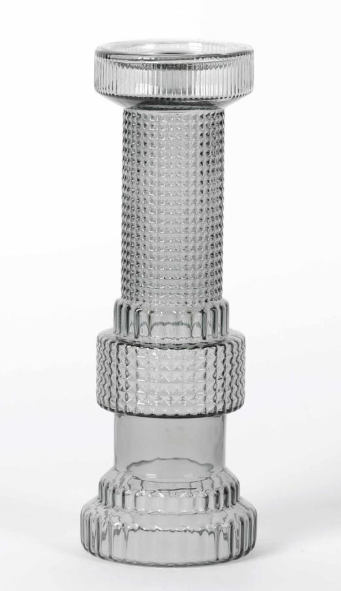 QUBE GREY - GLASS TAPER HOLDER