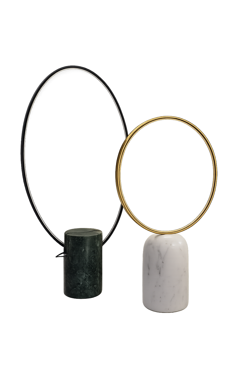 POLS POTTEN Round Mirror with marble Base 桌鏡
