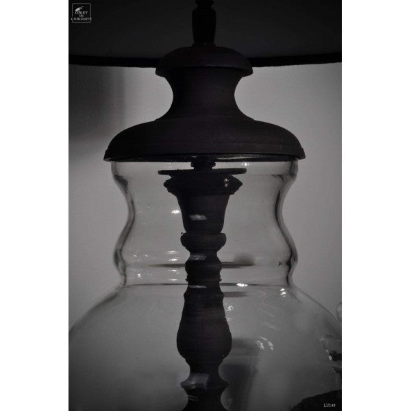 Clear glass table lamp