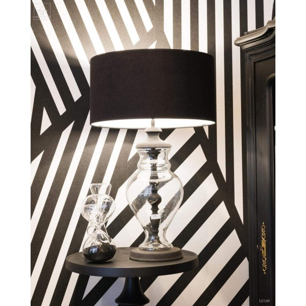 Clear glass table lamp