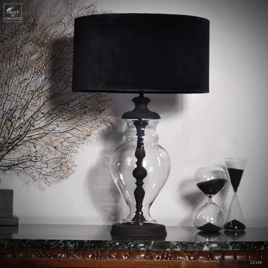 Clear glass table lamp