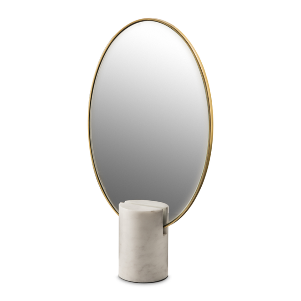 POLS POTTEN Oval Mirror with Marble